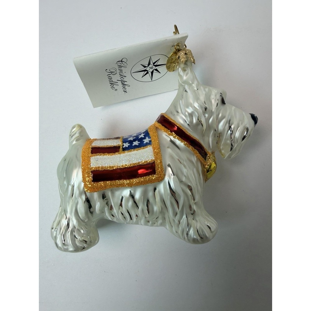 Christopher Radko Liberty Scott Patriotic Scottish Terrier Christmas Ornament‎
